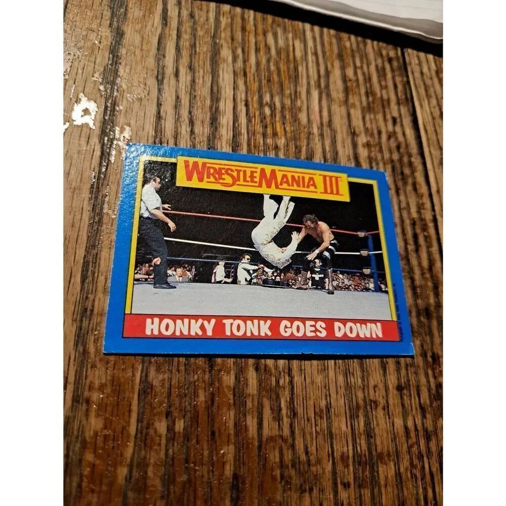 Vintage 1987 Topps WWF WrestleMania III Trading Card 52 Honky Tonk Jake Roberts
